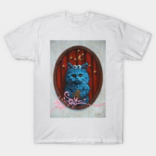 Cookie Monster Kitty. Blue Cat Googly Eyes Adorable Soul. Cat Monster. My Soul. moon and stars T-Shirt